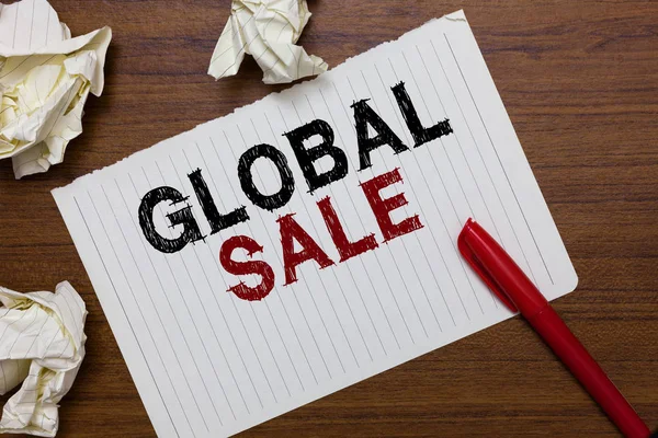Konzeptionelle Handschrift Die Den Globalen Verkauf Zeigt Business Foto Text — Stockfoto