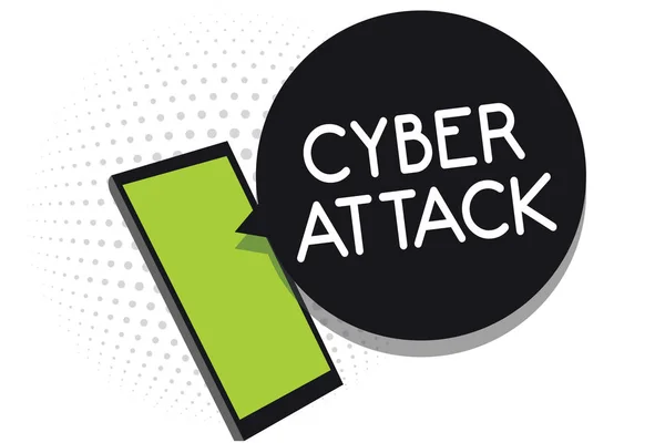 Handwriting Text Cyber Attack Concept Meaning Attempt Hackers Damage Destroy — Stock Photo, Image