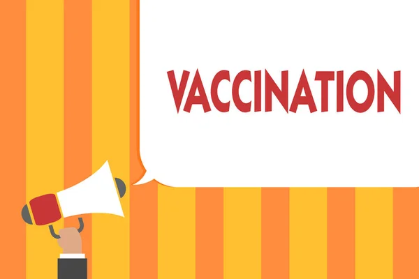 Texto Escritura Palabras Vacunación Concepto Negocio Para Tratamiento Que Hace —  Fotos de Stock
