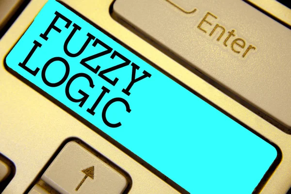 Handskrift Text Fuzzy Logic Begreppet Mening Kontroller För Omfattningen Smuts — Stockfoto