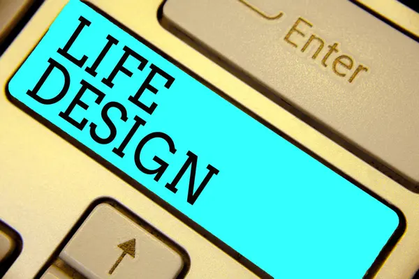 Handgeschreven Tekst Life Design Concept Wat Betekent Evenwicht Hoe Woont — Stockfoto