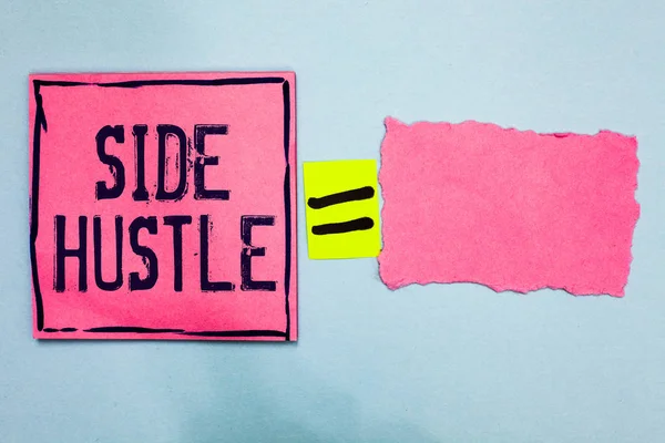 Uwaga Pisanie Wyświetlono Stronie Hustle Biznes Zdjęcie Prezentujący Sposób Zrobić — Zdjęcie stockowe