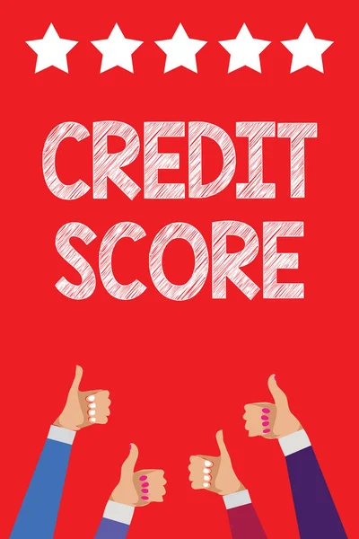 Scrivere Testi Mano Credit Score Concetto Significa Rappresentare Merito Creditizio — Foto Stock