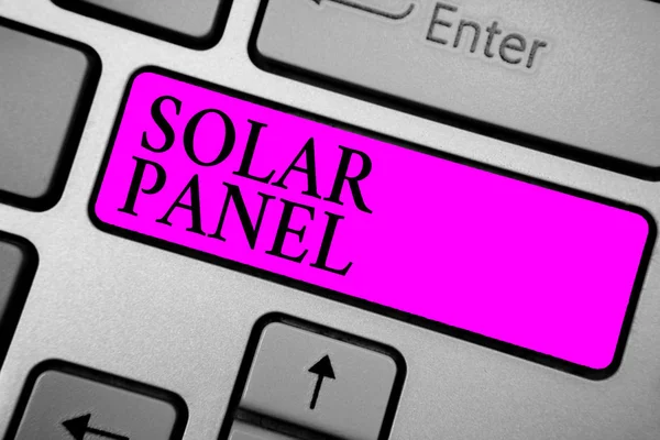 Escritura Manual Conceptual Que Muestra Panel Solar Texto Foto Comercial —  Fotos de Stock