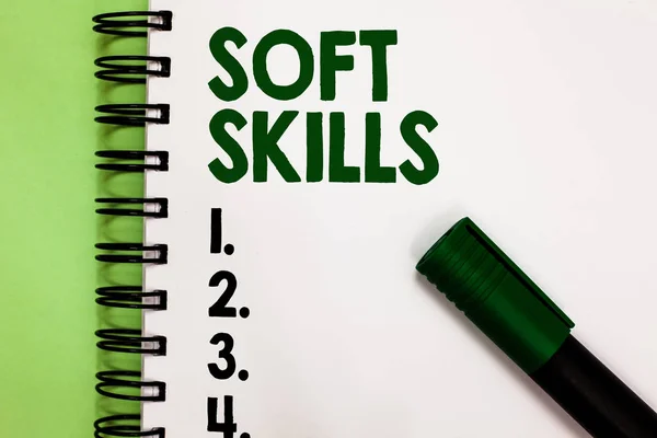 Conceptual Hand Writing Showing Soft Skills Business Photo Showcasing Personal — Stock Photo, Image