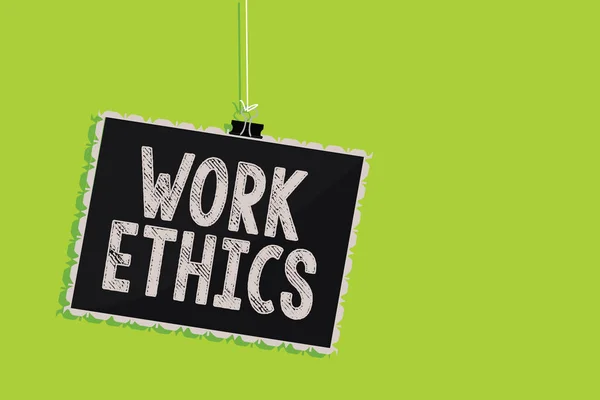 Conceptual Hand Writing Showing Work Ethics Business Photo Text Set — Stock Photo, Image
