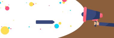 Düz tasarım iş vektör illüstrasyon kavramı. İş reklam Web sitesi ve promosyon afiş için. boş sosyal medya için kendi metin alanı metni kopyalayın. ESP izole şablon sanat.