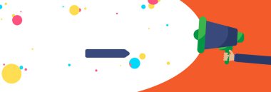 Düz tasarım iş vektör illüstrasyon kavramı. İş reklam Web sitesi ve promosyon afiş için. boş sosyal medya için kendi metin alanı metni kopyalayın. ESP izole şablon sanat.