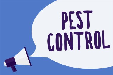 Haşere kontrolü gösterilen Not yazma. Bitkileri ve Hayvancılık saldırıları iş fotoğraf vitrine öldürme yıkıcı böcekler hoparlör konuşma balonu önemli mesajı yüksek sesle konuşan megafon.