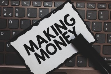 El yazısı metin para yapma. Bir kar mali destek beyaz kağıt klavye ilham iletişim Star fikirler elde fırsat veren kavram anlamı siyah işaretleri mesajları.