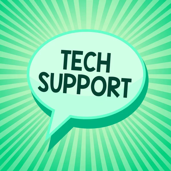 Handgeschreven tekst Tech Support. Concept, wat betekent dat hulp aan personen die technische groen problemen toespraak bubble bericht herinnering stralen schaduw belangrijk voornemen gezegde. — Stockfoto