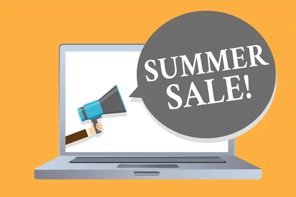 Текст для написания слов Summer Sale. Бизнес-концепция для мероприятий Annual со скидками, которые проводятся в летний сезон . — стоковое фото