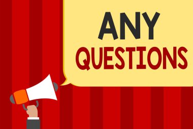 El yazısı metin herhangi bir soru. Clueless boş anlam kavramı soruşturma anlaşmazlıkları Probes sorunları bilmeceler megafon hoparlör konuşma balonu mesajı yüksek sesle konuşan tutan adam yüz.