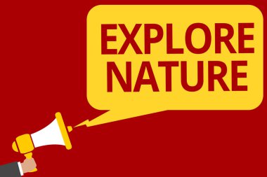 Düz tasarım iş illüstrasyon kavramı dijital pazarlama iş holding megafon için Web sitesi ve promosyon afiş. Çizgi film insan eli holding megafon. Sosyal medya kavramı.