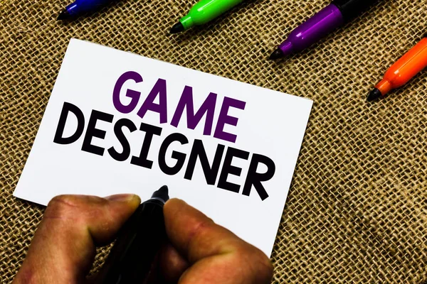 Escrevendo Nota Mostrando Game Designer Foto Negócios Mostrando Campaigner Pixel — Fotografia de Stock