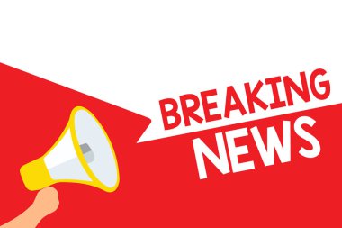 Word yazma metin haber. İş kavramı özel rapor duyuru oluyor geçerli sorunu Flashnews megafon hoparlör konuşma için önemli mesajı yüksek sesle konuşma kabarcıklar.