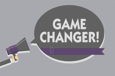 Oyunu Changer gösterilen metin işareti. Kavramsal fotoğraf spor veri hakem Gamestreams Live puanları takım yöneticileri erkek holding megafon hoparlör konuşma balonu mesajı yüksek sesle konuşan.