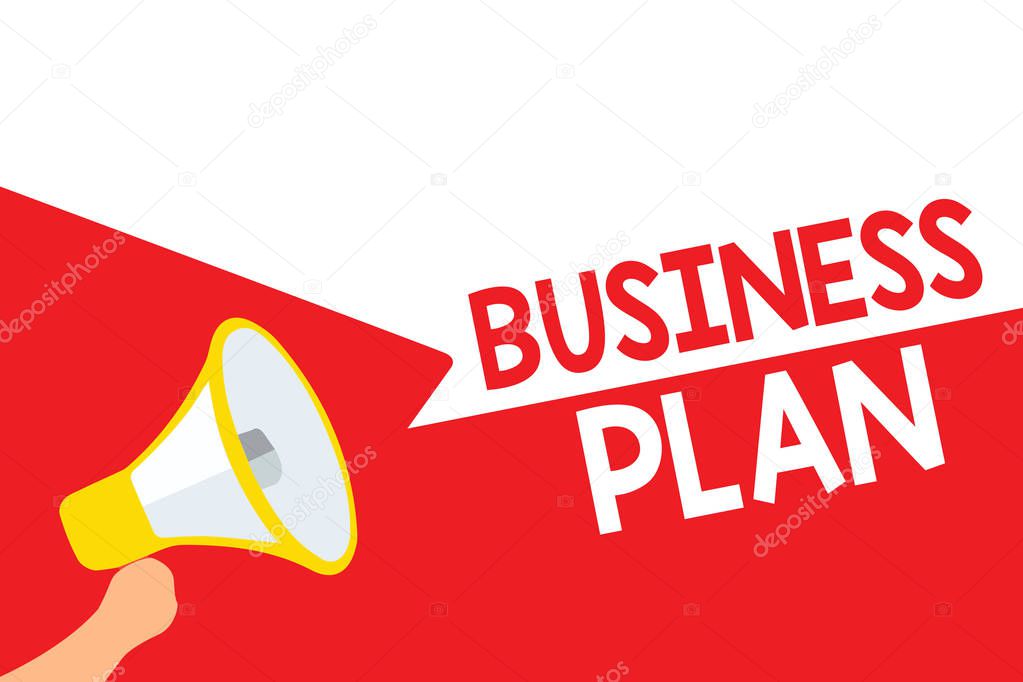 Word writing text Business Plan. Business concept for Structural Strategy Goals and Objectives Financial Projections Megaphone loudspeaker speech bubbles important message speaking out loud.