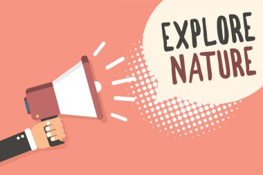 Düz tasarım iş illüstrasyon kavramı dijital pazarlama iş holding megafon için Web sitesi ve promosyon afiş. Çizgi film insan eli holding megafon. Sosyal medya kavramı.