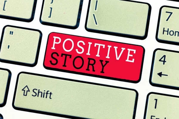Konzeptionelle Handschrift mit positiver Geschichte. Geschäftstext Aussagekräftiger und motivierender Artikel Gute Nachrichten Erfolgsmeldung — Stockfoto