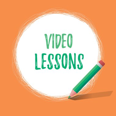 Video Derslerini gösteren bir not yazıyorum. Bir konu için Çevrimiçi Eğitim materyalini gösteren iş fotoğrafı görüntüleme ve öğrenme