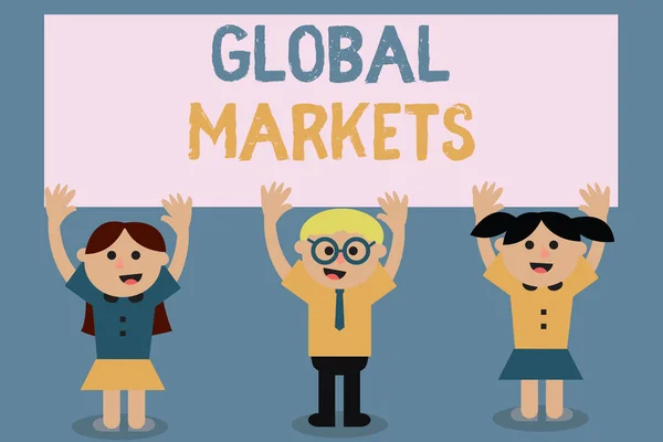 Znak tekstowy pokazujący Global Markets. Fotografia konceptualna Handel towarami i usługami we wszystkich krajach świata — Zdjęcie stockowe