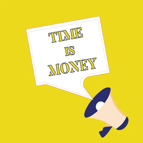 Signe texte montrant Time Is Money. Photo conceptuelle Mieux vaut agir le plus rapidement possible Ne tardez pas — Photo