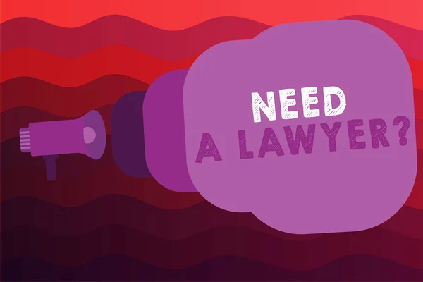 Konzeptionelle Handschrift, die zeigt, dass eine Anwaltsfrage nötig ist. Geschäftsfoto zeigt rechtliches Problem auf der Suche nach Hilfe bei einem Anwalt — Stockfoto