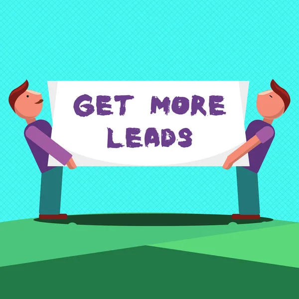 Signo de texto que muestra Obtener más leads. Foto conceptual Inbound Marketing Proceso de atraer a posibles compradores —  Fotos de Stock