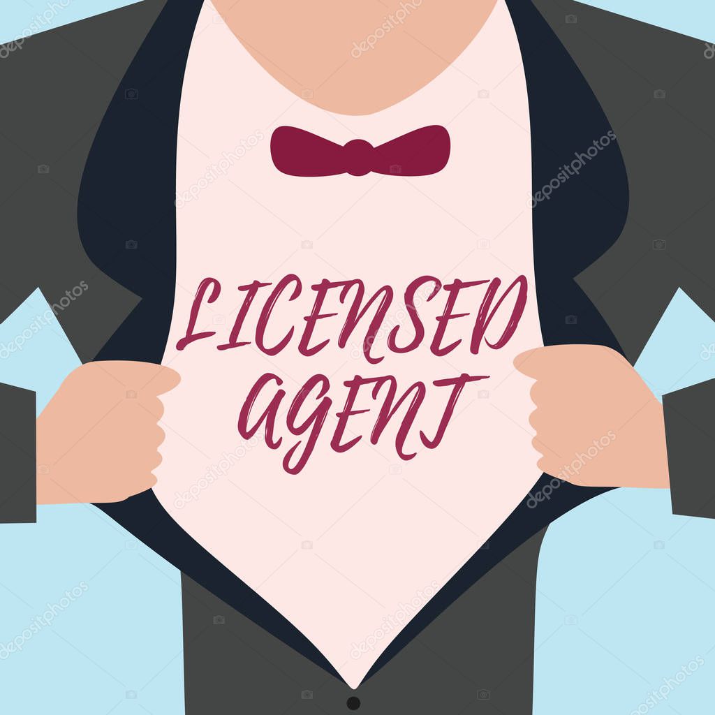 Word writing text Licensed Agent. Business concept for Authorized and Accredited seller of insurance policies