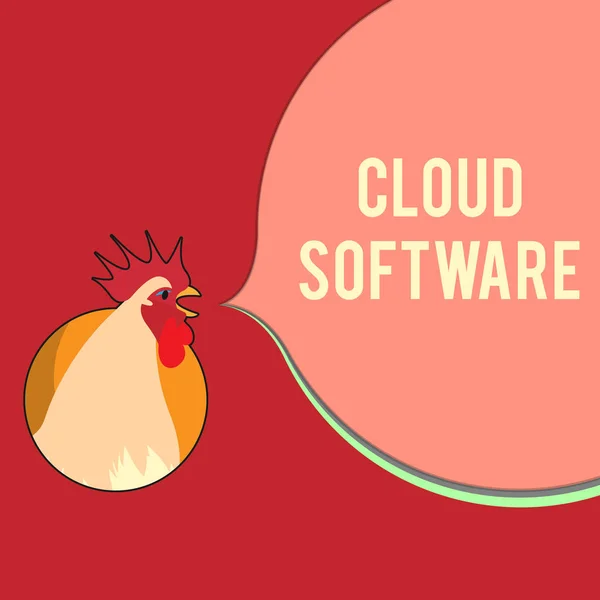 Escribir nota que muestra el software en la nube. Exposición de fotos de negocios Programas utilizados en el almacenamiento Acceso a los datos a través de Internet — Foto de Stock