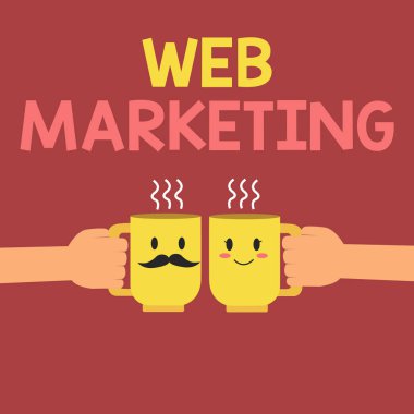 Web pazarlamasını gösteren kavramsal el yazısı. İnternet Çevrimiçi satıcı aracılığıyla Elektronik Ticari Reklamcılık