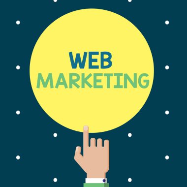 Web pazarlamasını gösteren bir not yazıyorum. İnternet üzerinden Elektronik Ticaretin Reklamını gösteren iş fotoğrafı İnternet Satıcısı