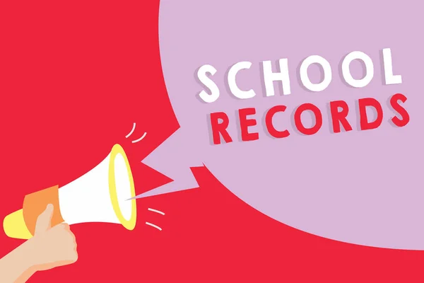 Text sign showing School Records. Conceptual photo Information that is kept about a child at school Biography — Stock Photo, Image