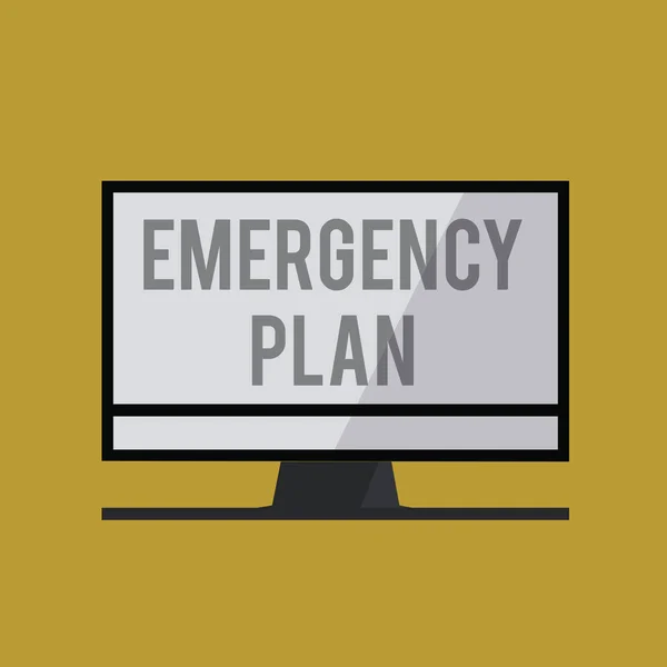 Handwriting text Emergency Plan. Concept meaning Procedures for response to major emergencies Be prepared — Stock Photo, Image