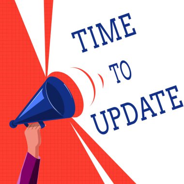 Zaman için güncelleştirmeyi gösterilen Not yazma. Belirli bir durum hakkında son bilgiler vitrine iş fotoğraf