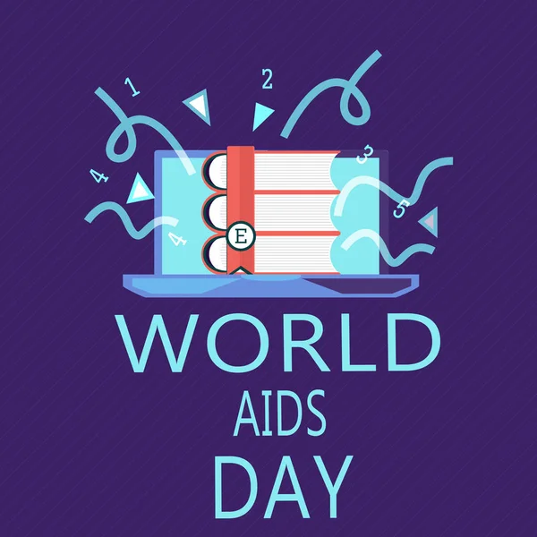 Schrijven van notitie weergegeven: Wereld Aidsdag. Zakelijke foto presentatie van 1 December gewijd aan een verdere bewustwording van de Aids- — Stockfoto