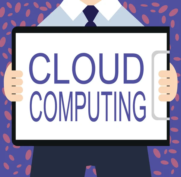 Schrijfbriefje met Cloud Computing. Zakelijke foto presentatie gebruik maken van een netwerk van externe servers gehost op het internet — Stockfoto