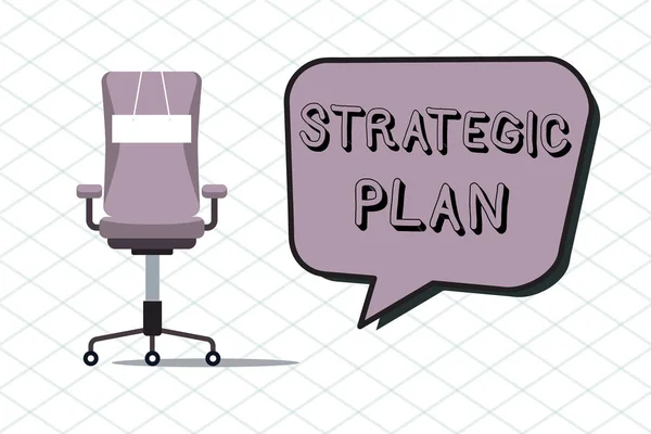 Texto a mano Plan Estratégico. Concepto significado Un proceso de definición de estrategia y toma de decisiones — Foto de Stock