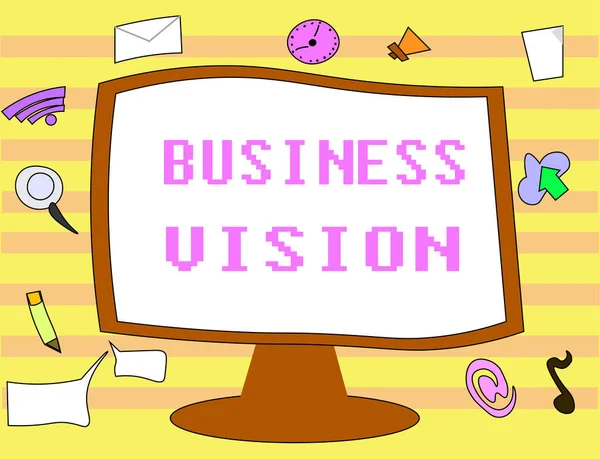Text sign showing Business Vision. Conceptual photo grow your business in the future based on your goals — Stock Photo, Image