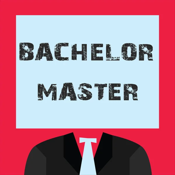 Texto de escritura de palabras Bachelor Master. Concepto de negocio para un grado avanzado completado después del grado de licenciatura — Foto de Stock