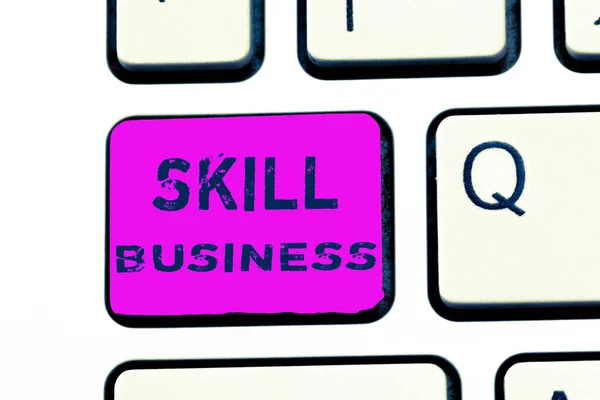 Signo de texto que muestra Skill Business. Foto conceptual Capacidad para manejar empresas Experiencia intelectual — Foto de Stock