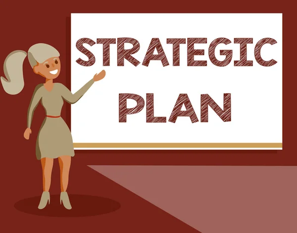 전략적 계획서 작성. 개념은 전략을 정의하고 결정을 내리는 과정을 의미 한다 — 스톡 사진