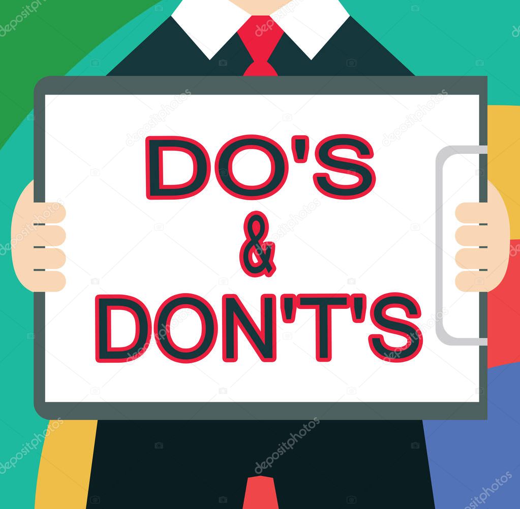 Text sign showing Do s is and Don t not s is. Conceptual photo Confusion in ones mind about something