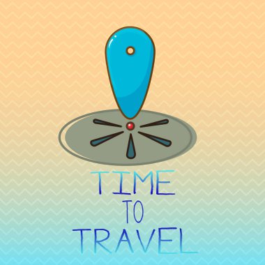 Kavramsal el zaman-yolculuğu gösterilen yazma. Hareket veya bir yerden diğerine tatile vitrine iş fotoğraf