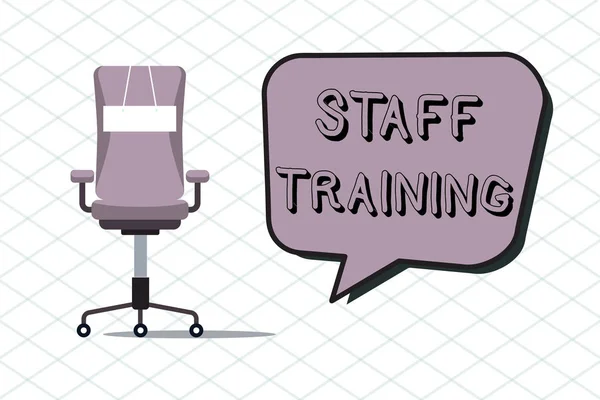 Handwriting text Staff Training. Concept meaning A program that helps employees to learn specific knowledge — Stock Photo, Image