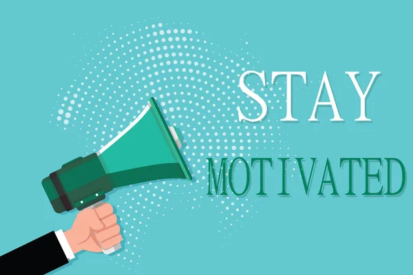 Konceptuální rukopis ukazující Stay Motivated. Obchodní foto předvádění Odměňte se pokaždé, když dosáhnete cíle s vědomostmi — Stock fotografie