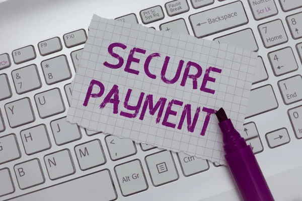 Conceptual hand writing showing Secure Payment. Business photo text Security of Payment refers to ensure of paid even in dispute