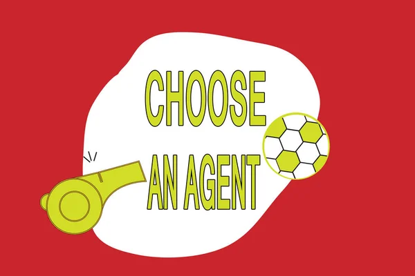 Text znamení ukazující vybrat Agent. Konceptuální fotografie vybrat někoho, kdo se rozhodne rozhodnutí za vás — Stock fotografie