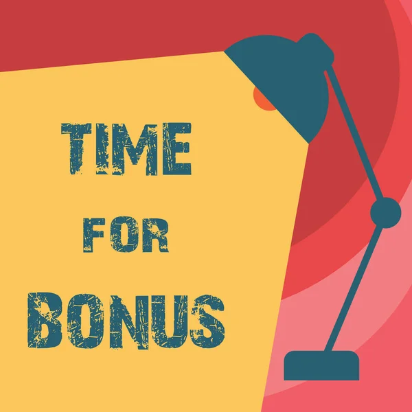 Rukopis textu psaní čas pro Bonus. Pojetí znamená sumu peněz si do osoby mzdy jako odměnu — Stock fotografie